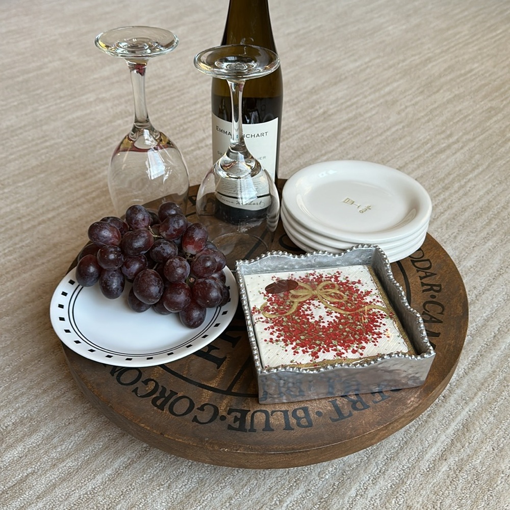 16" Lazy Susan Fromage Cheese Board Serving Tray Turn Table Charcuterie